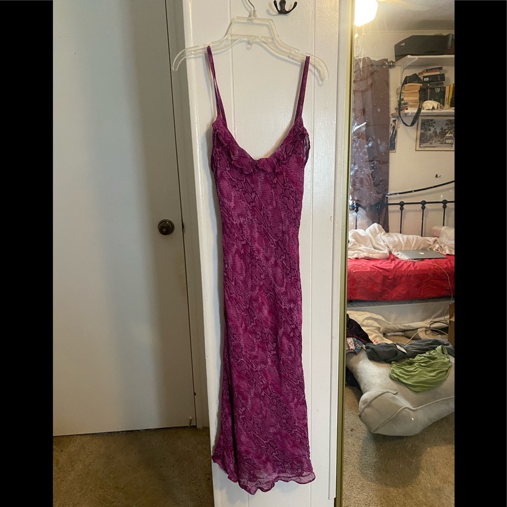 Betsey Johnson purple/magenta snake print dress sz SM
